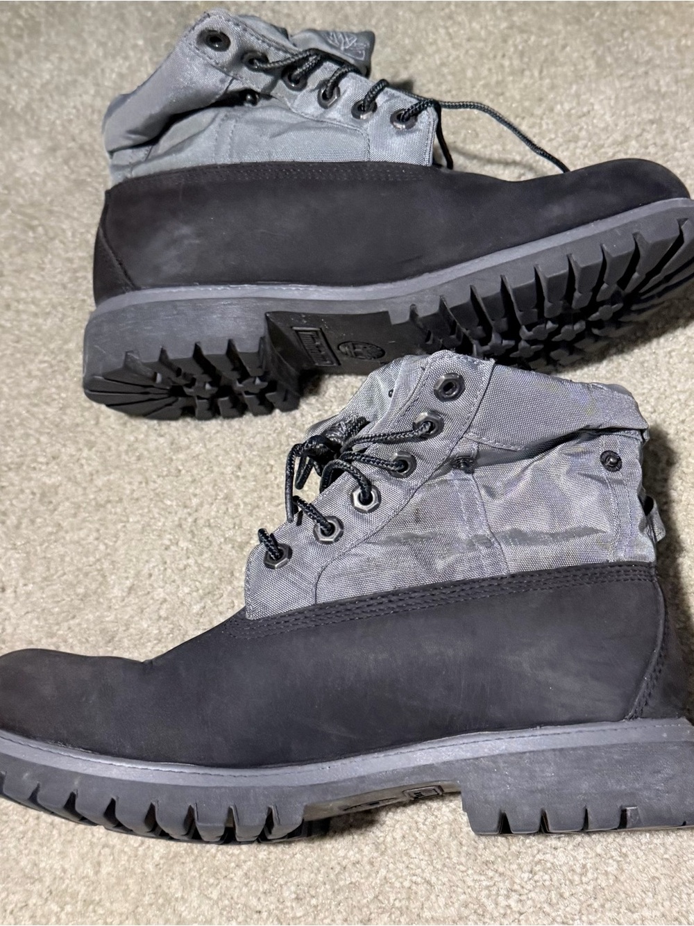 Timberland Men’s Black and Gray Rugged Lace-Up Boots women’s size 10 men’s 8.5. - Picture 2 of 3